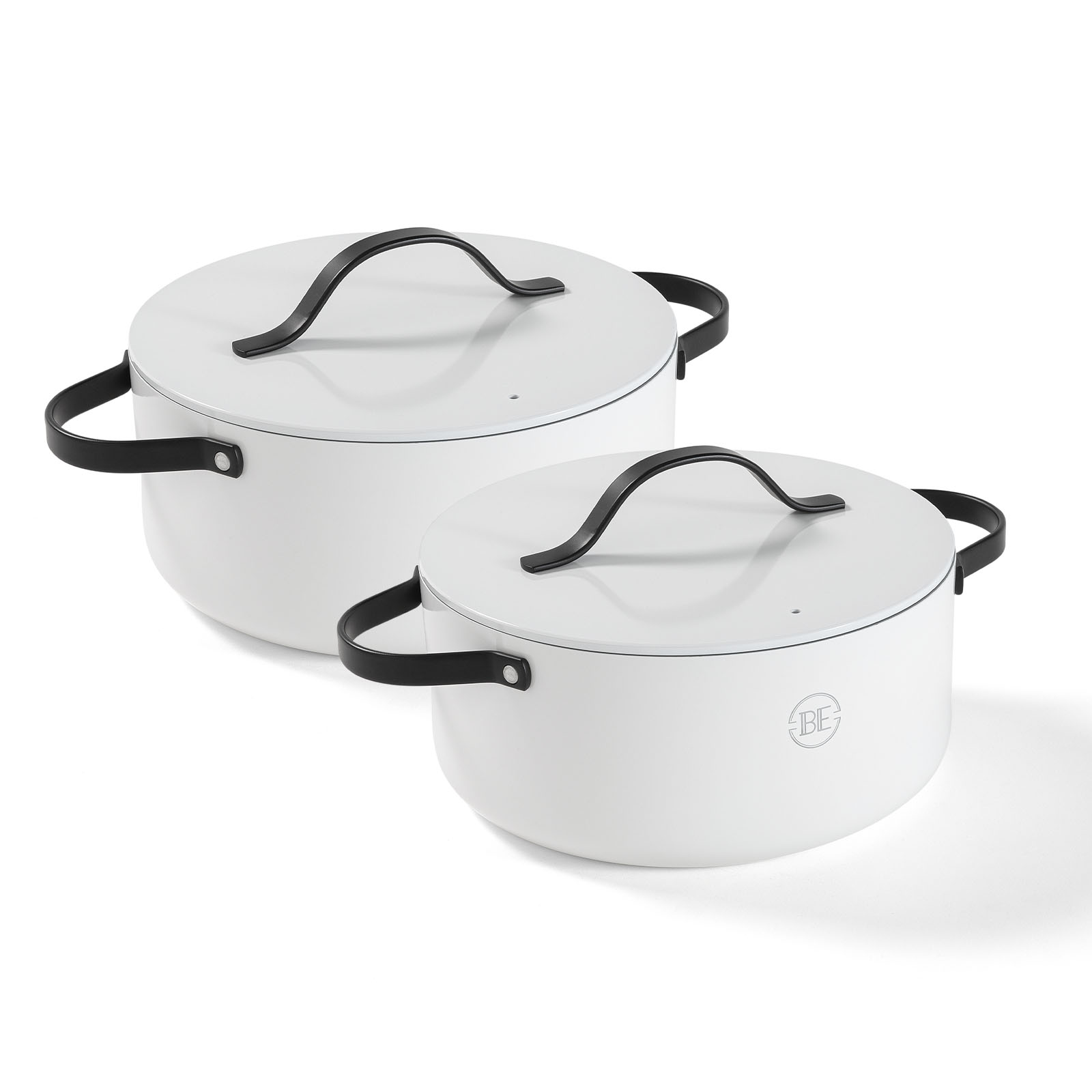 BE Living Delight Pannenset 2-delig – Koekenpannen 24 en 28 cm – Keramische antiaanbaklaag – Geschikt voor inductie – Vrij van PTFE en PFOA – Zwart