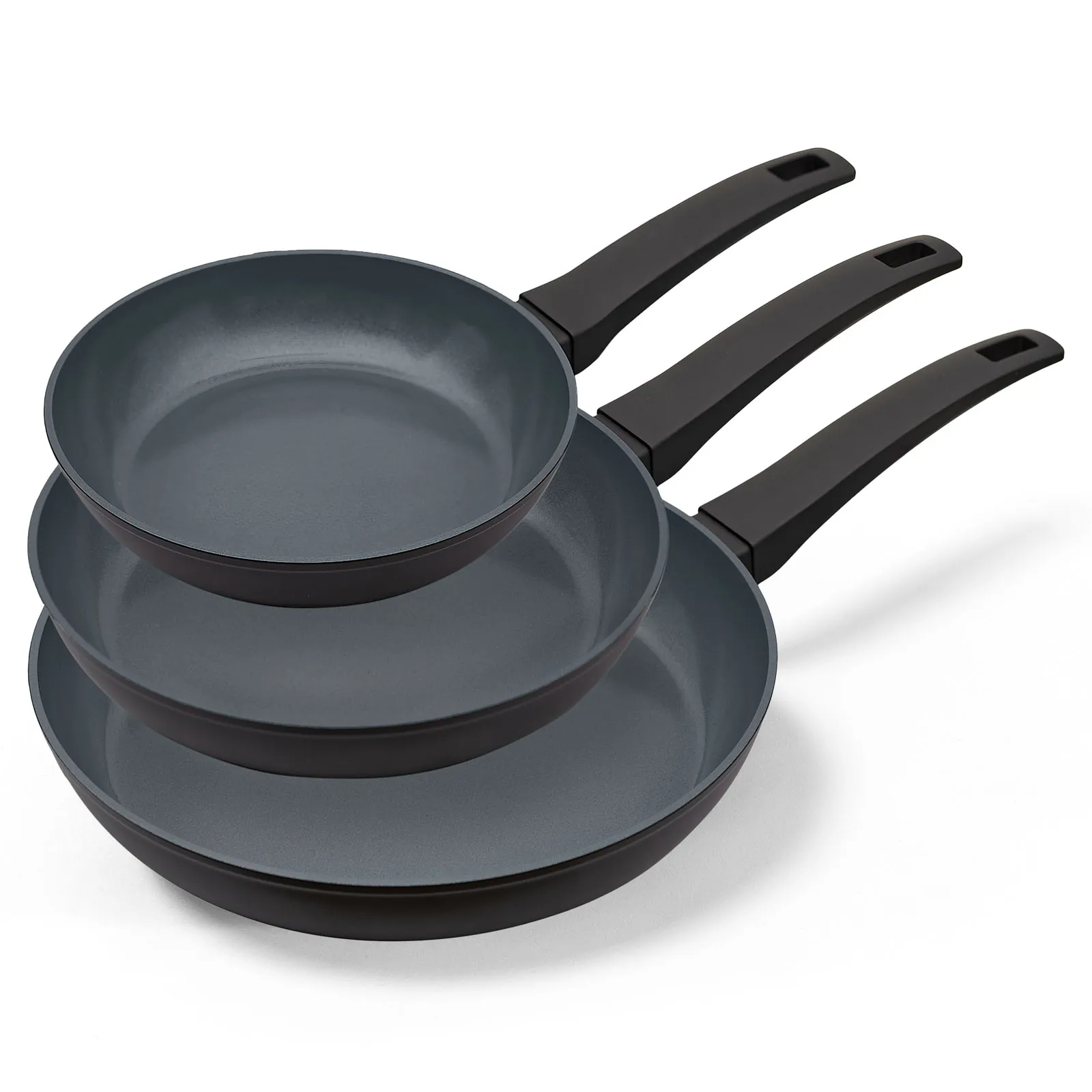 BE Living Delight Series Koekenpannenset Ø 20, 24 &amp; 28 cm - Zwart