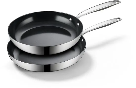 BE Living Essential Series RVS Pannenset - Ø 24 &amp; 28 cm Koekenpannen