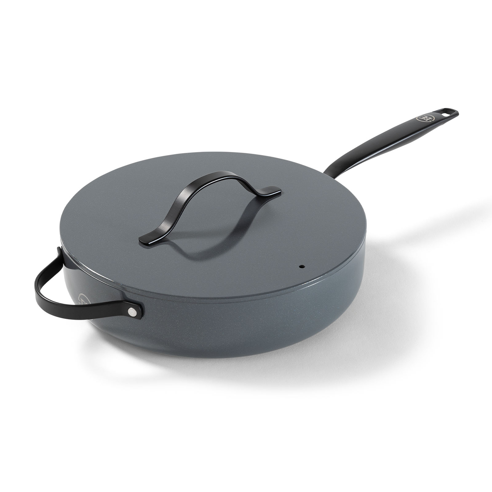 BE Living Essential Kookpan met deksel 28 cm – Keramische antiaanbaklaag – Geschikt voor inductie – Vrij van PTFE en PFOA – Zwart